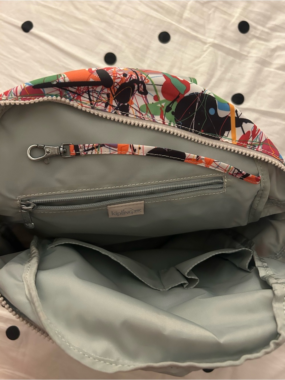 Kipling Ravier Paintball Pattern Backpack - Picture 8 of 15